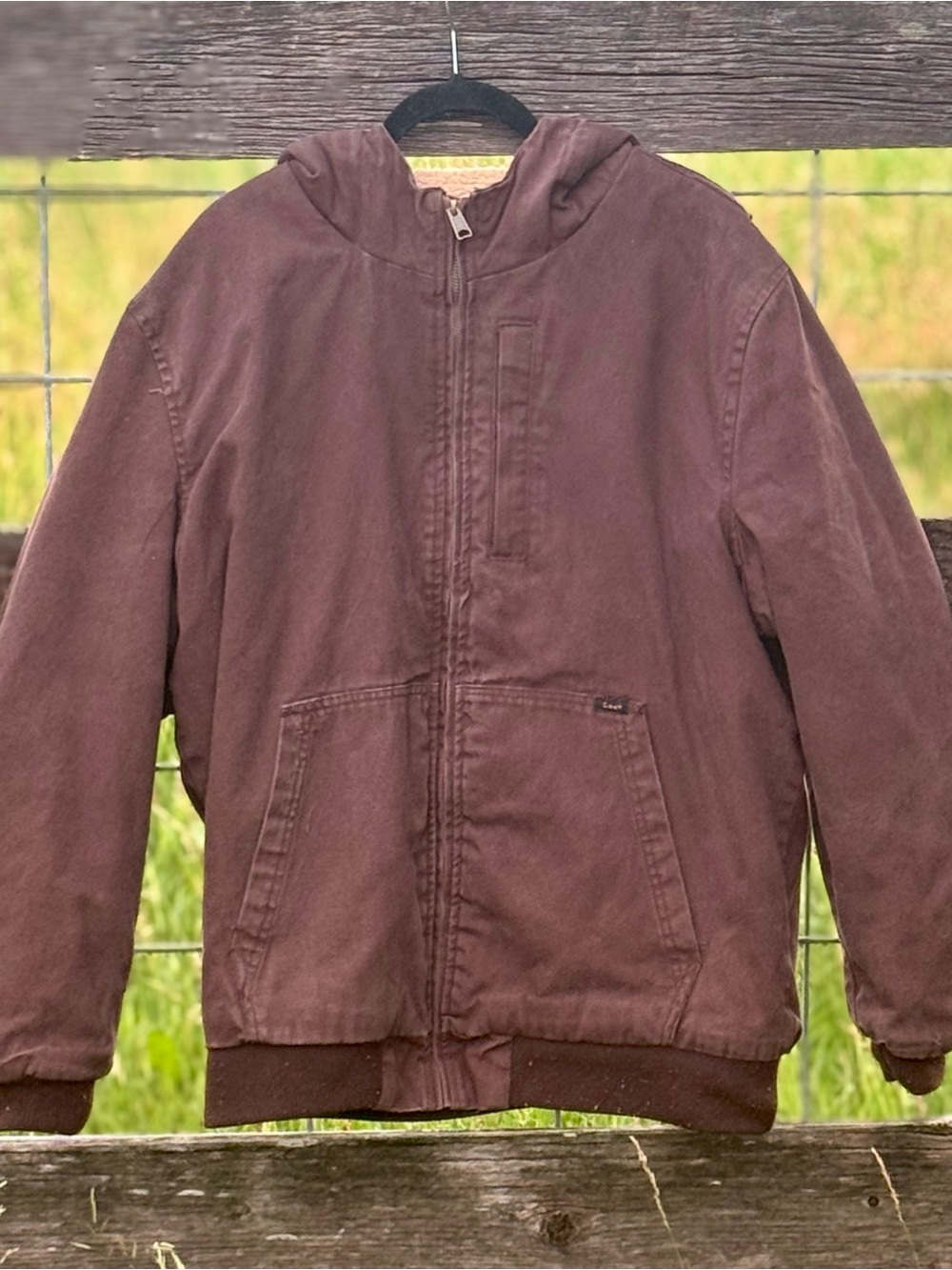 Lee‎ Premium Select Sherpa Lined Hooded Canvas Work Jacket Brown XL
